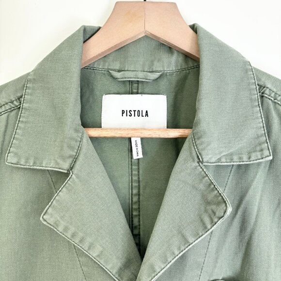 Pistola Grover jumpsuit 100% cotton army green button front - Picture 4 of 9